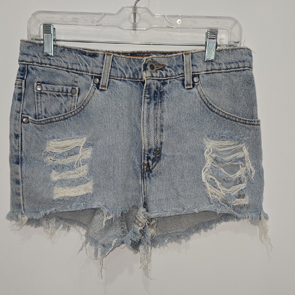Levi's Light Blue Ripped Jean Shorts